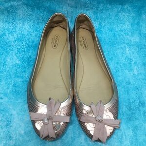 COACH "Abigail" Blush Mini Sequin Ballet Flat
